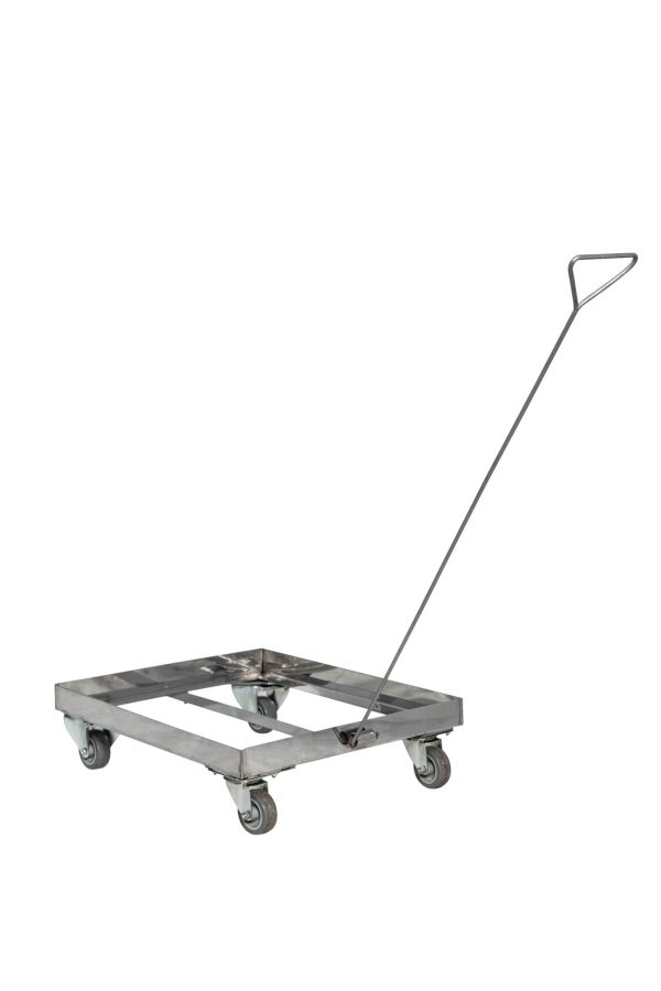 Estrado em inox com rodas para tabuleiros