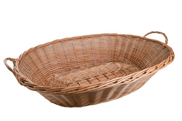 Cesta em vime natural oval vime inteiro com alça