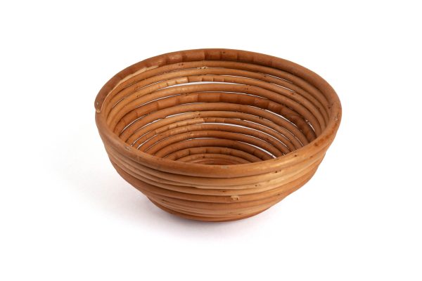 Banneton em vime natural redondo