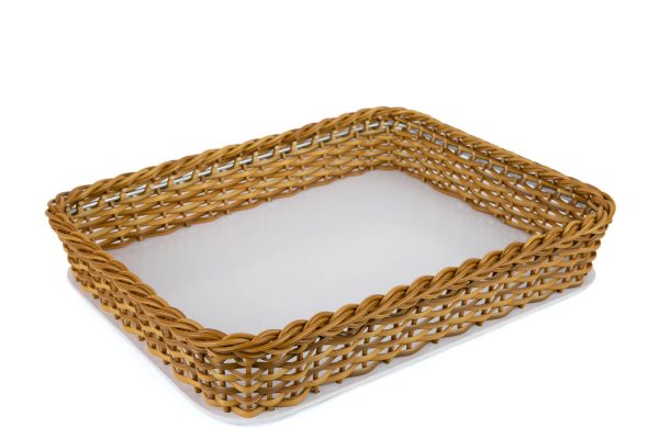 Cesta em vime sintético retangular fundo polietileno - 7 cm