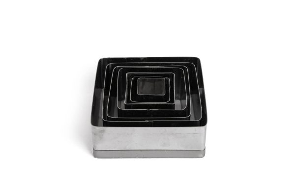 Aro cortador jogo em inox quadrado liso 7 pçs