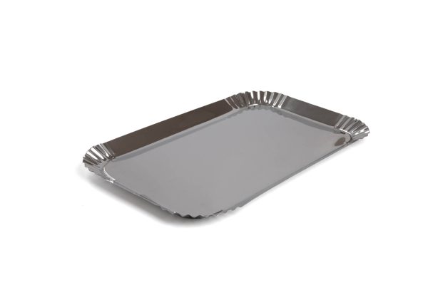 Bandeja em inox canto crespo